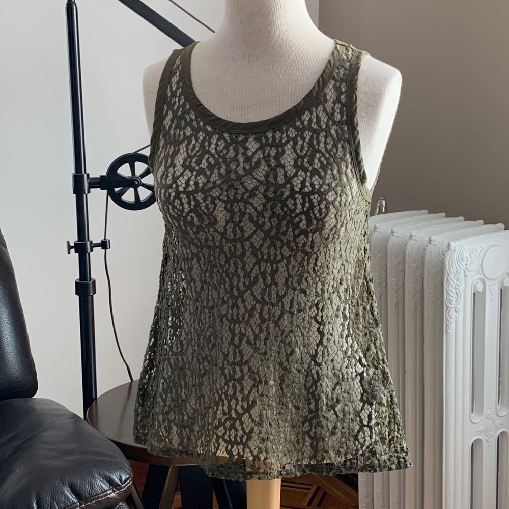 Banana Republic olive green lace tank - XS